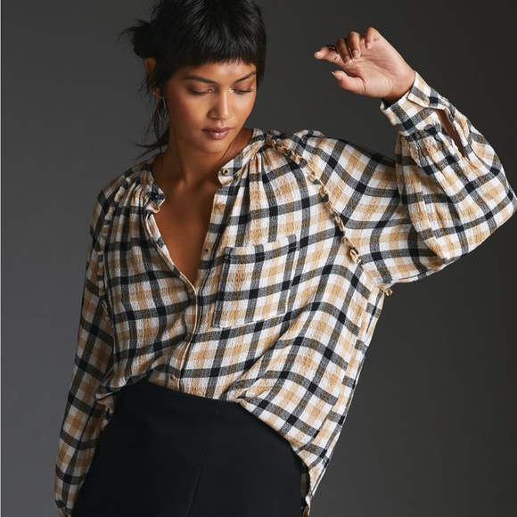 Anthropologie Tops - ✨ Anthropologie Plaid Buttondown Sz 1X